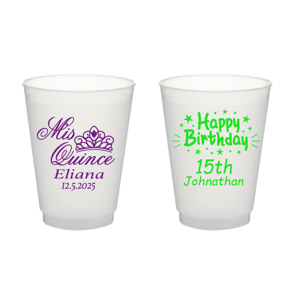 Personalized Birthday Themed Frost Cups