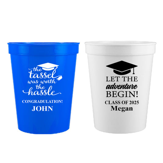 Personalized Graduation Themed Stadium Cups