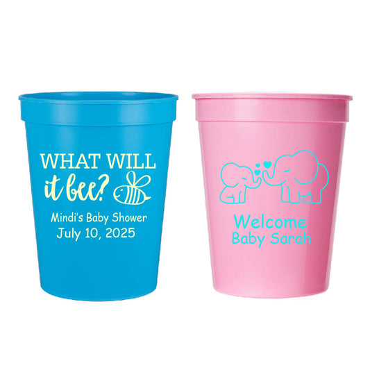 Personalized Baby Shower Themed Stadium Cups