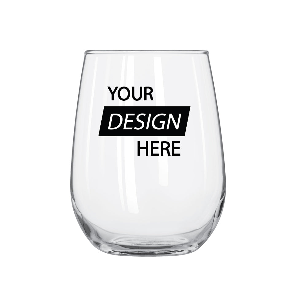 Personalized Your Logo Design Stemless Wine 17 oz