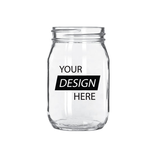 Personalized You Logo Drinking Jar 16 oz
