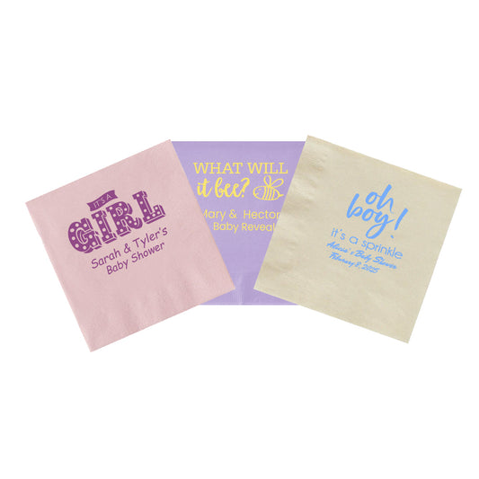 3-Ply Baby Shower Themed Beverage Cocktail Napkin
