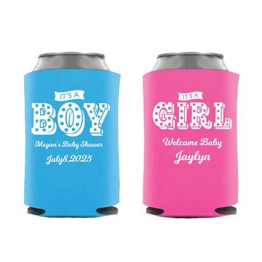 Personalized Baby Shower Themed Can Cooler