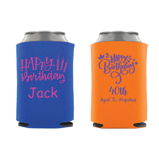 Personalized Birthday Themed Can Cooler