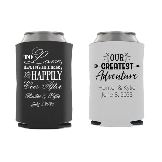 Personalized Wedding Themed Can Cooler