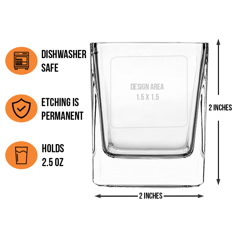 Your Logo Personalized Etched Square Shot Glass