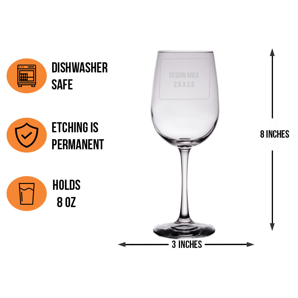 Your Logo Etched 16 oz  White Wine Glass