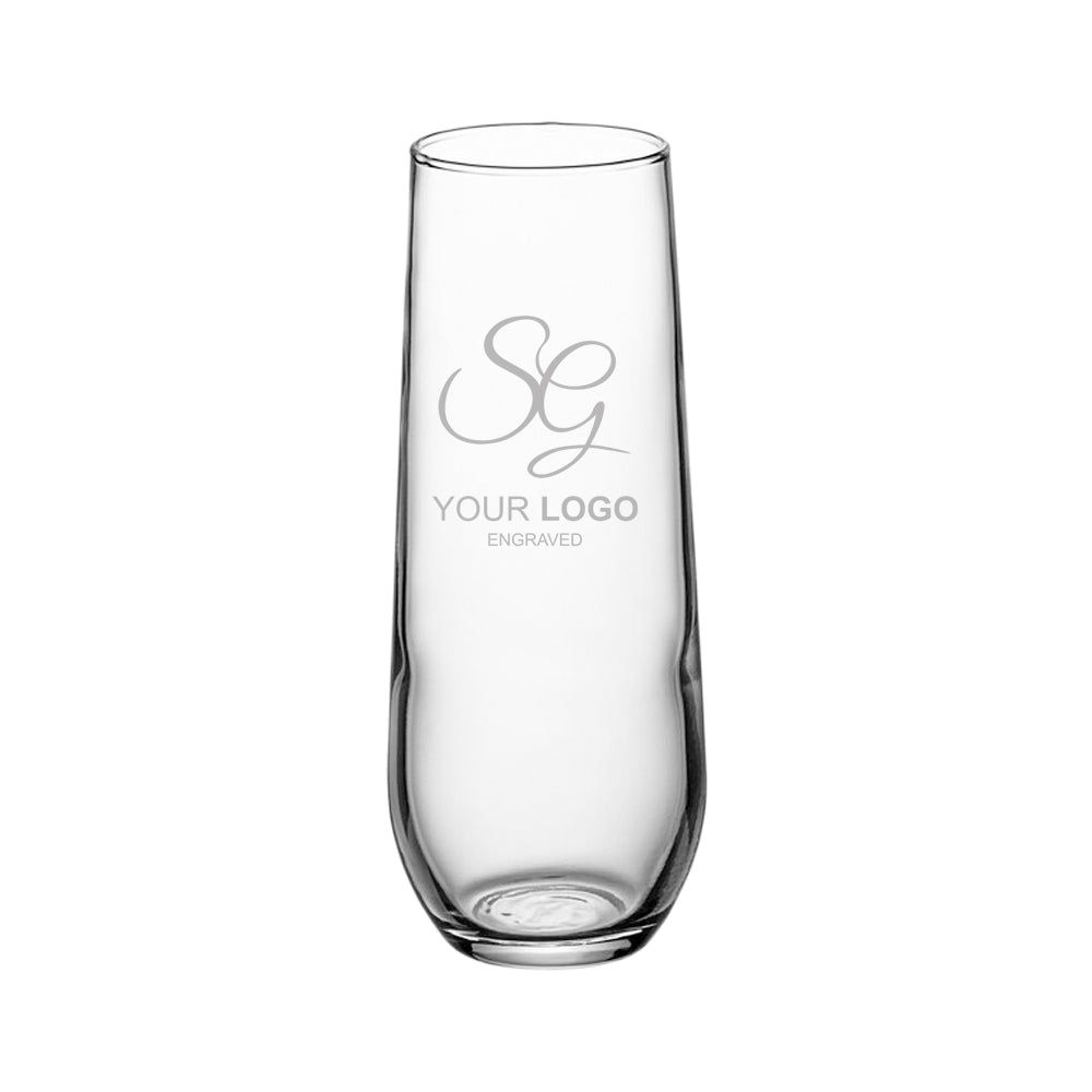Etched 8.5 oz Stemless Champagne Flute