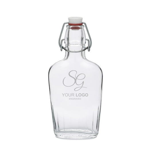 Etched Glass Flask 8.5 oz